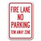 Signmission Fire Lane No Parking Tow Away Zone 12inx18in Heavy Gauges, A-1218 Tow Away Parkings - Fire L A-1218 Tow Away Parking Signs - Fire L - alternate 1
